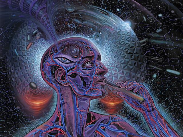 Bicycle Day, 2012-2013 painting by Alex Grey and Mario Martinez (Mars-1)